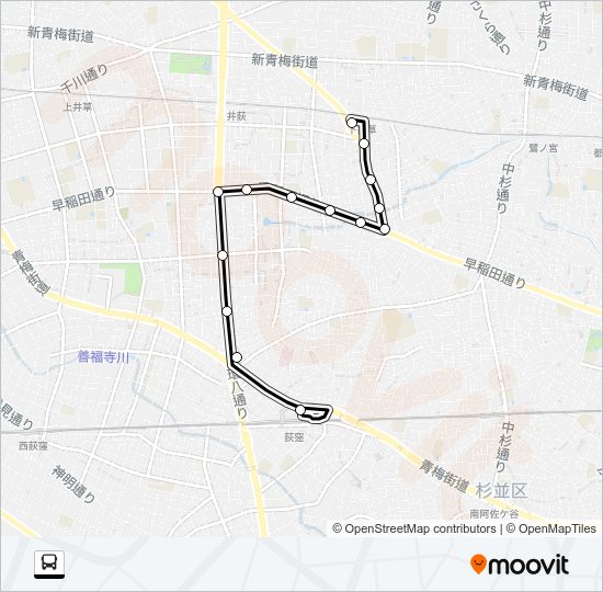 荻１０ Bus Line Map