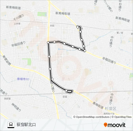 荻１０ Bus Line Map