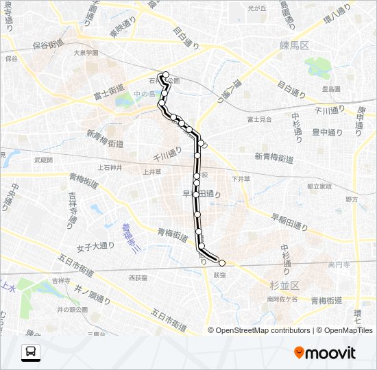 荻１１ Bus Line Map
