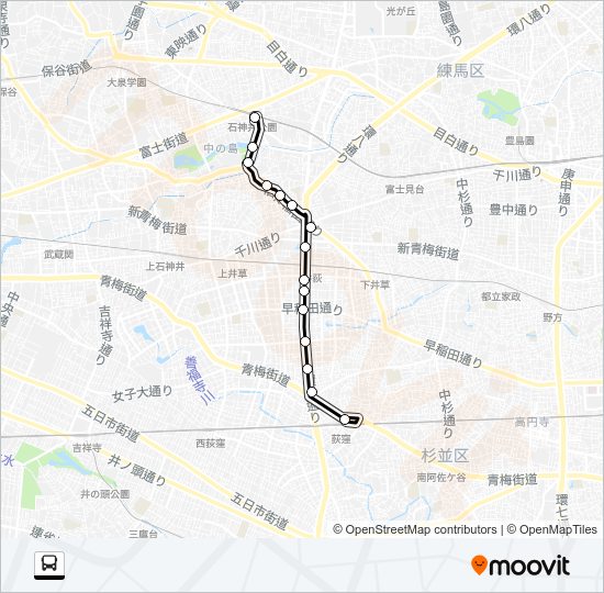 荻１１ Bus Line Map
