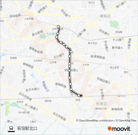 荻１１ バスの路線図