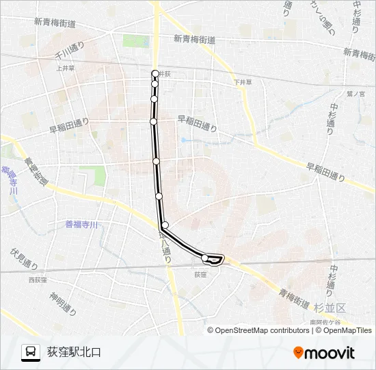 荻１２ Bus Line Map