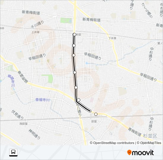 荻１２ Bus Line Map