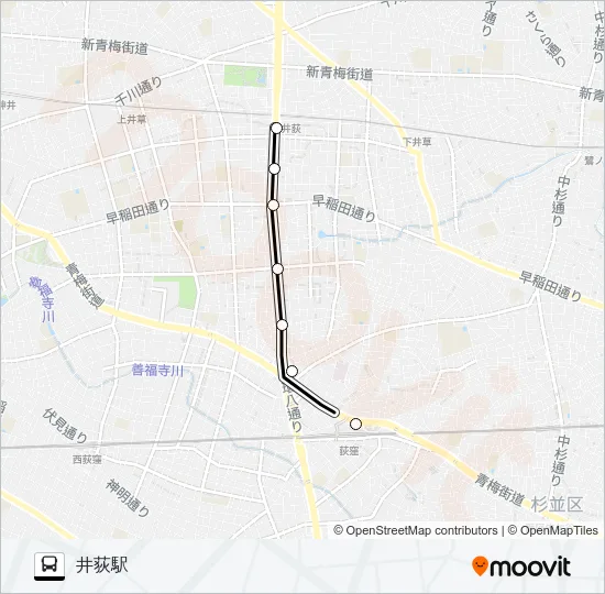 荻１２ Bus Line Map