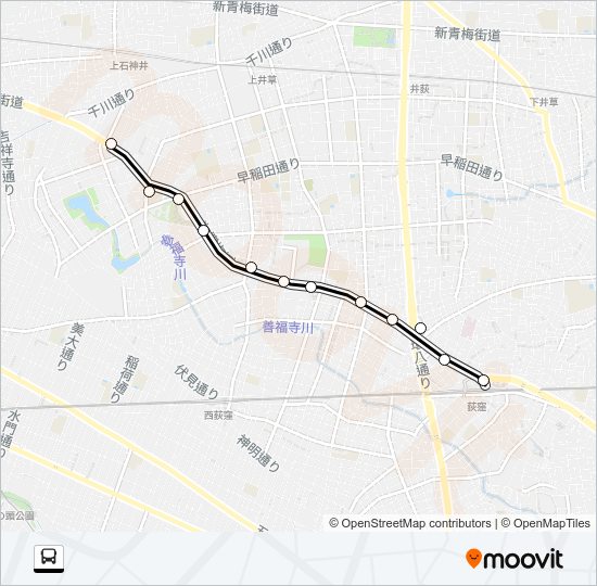 荻３０ Bus Line Map