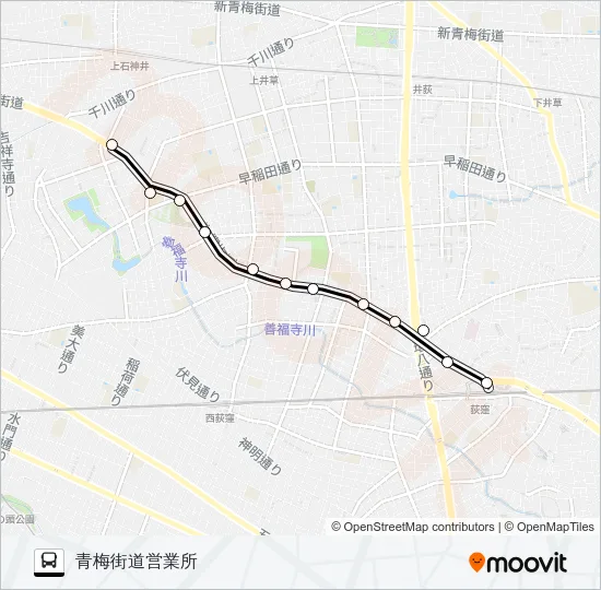 荻３０ Bus Line Map
