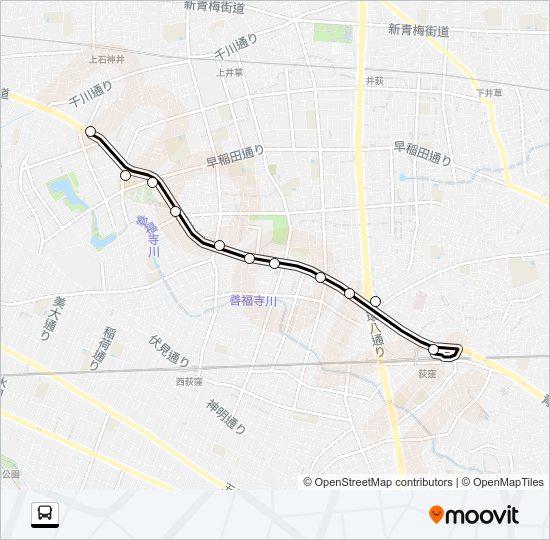 荻３０ Bus Line Map
