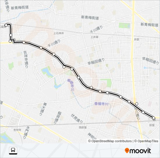 荻３２ Bus Line Map