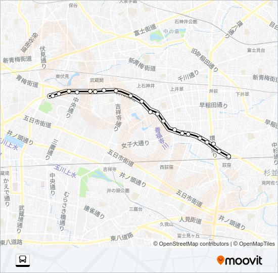 荻３３ Bus Line Map