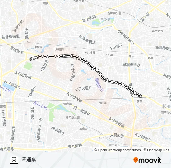 荻３３ Bus Line Map