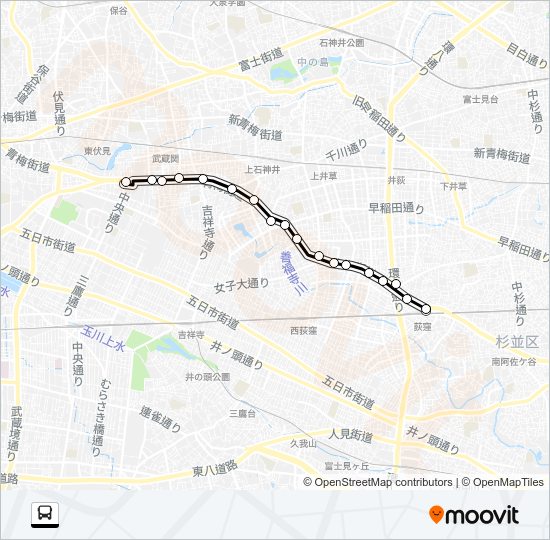 荻３４ Bus Line Map
