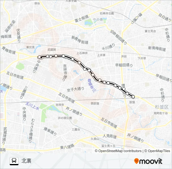 荻３４ Bus Line Map