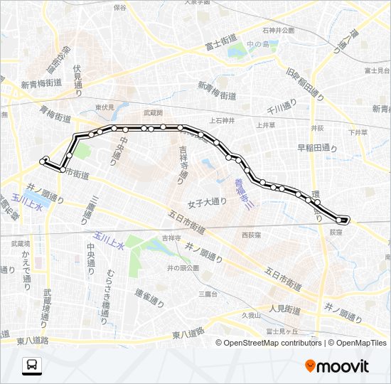 荻３５ Bus Line Map
