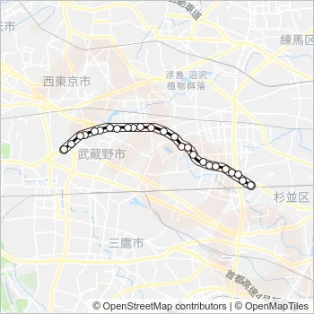 荻３５ Bus Line Map