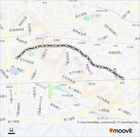 荻３５ Bus Line Map