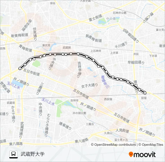 荻３５ バスの路線図