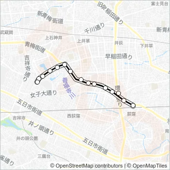荻３６ Bus Line Map