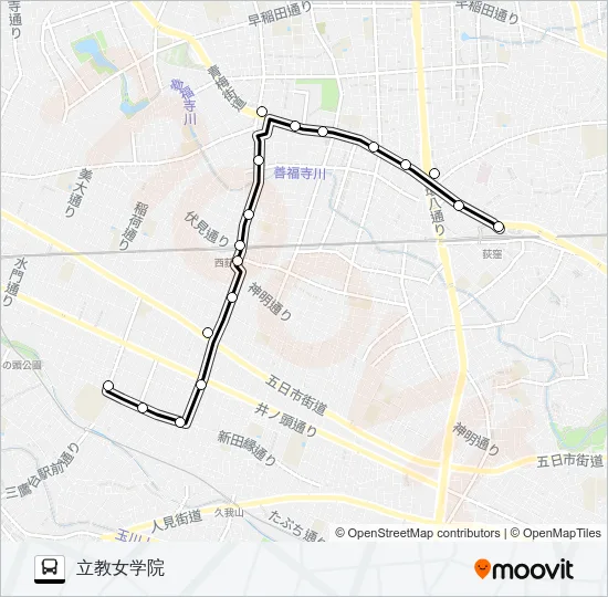 荻４０ バスの路線図