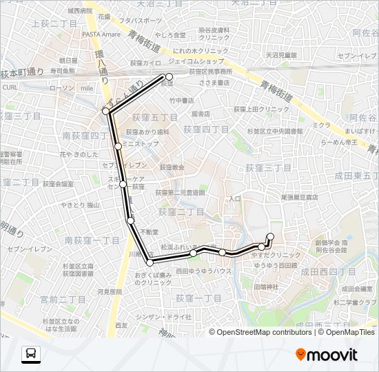 荻５１ Bus Line Map