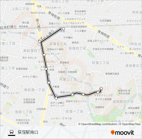 荻５１ Bus Line Map