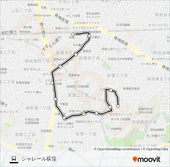 荻５１ Bus Line Map