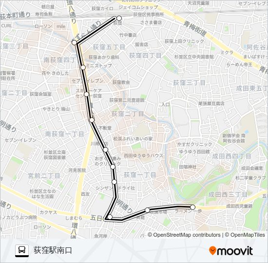 荻５３ Bus Line Map