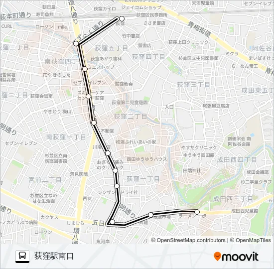 荻５３ Bus Line Map