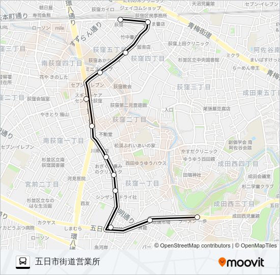 荻５３ Bus Line Map