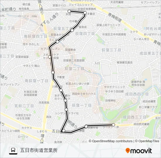 荻５３ Bus Line Map