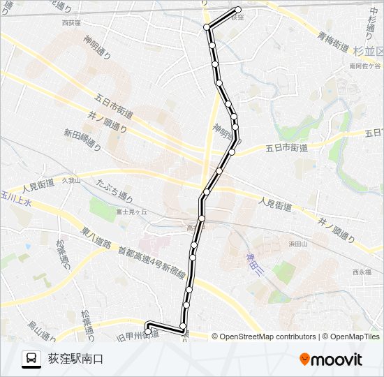 荻５４ Bus Line Map
