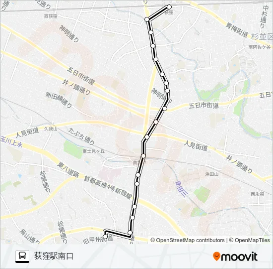 荻５４ Bus Line Map