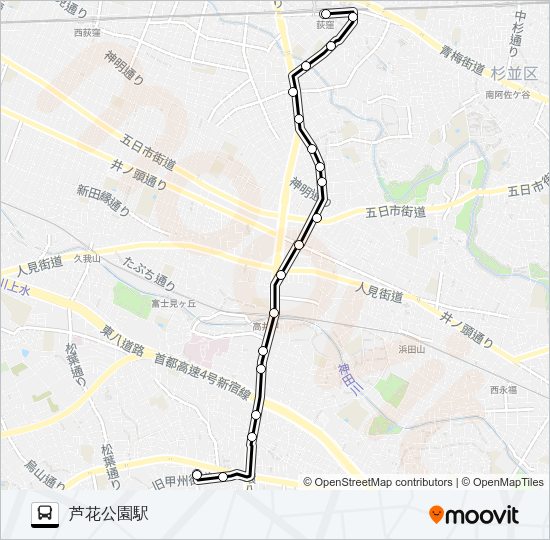 荻５４ Bus Line Map