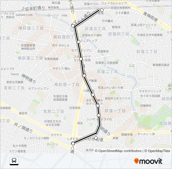 荻５６ Bus Line Map
