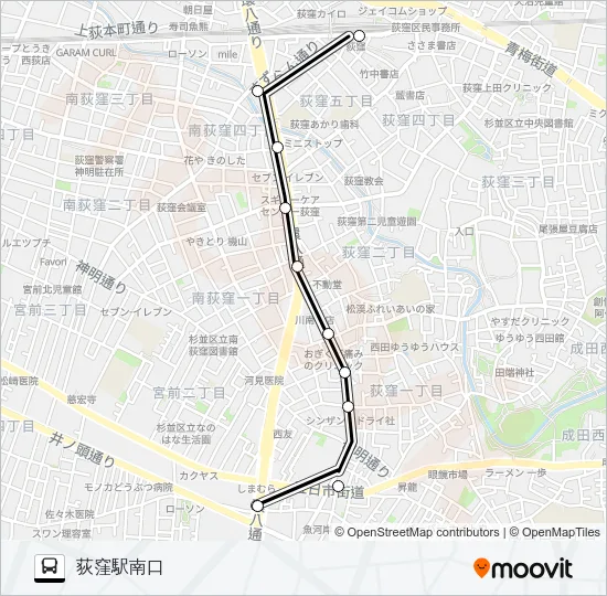 荻５６ Bus Line Map