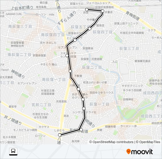 荻５６ Bus Line Map