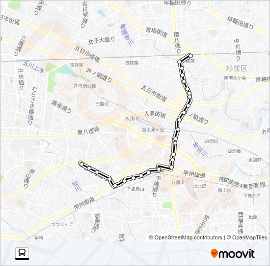 荻５８ Bus Line Map
