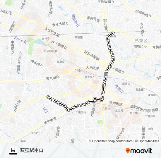 荻５８ Bus Line Map