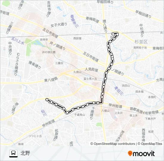 荻５８ バスの路線図