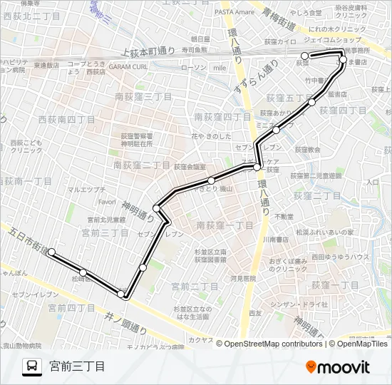 荻６０ Bus Line Map