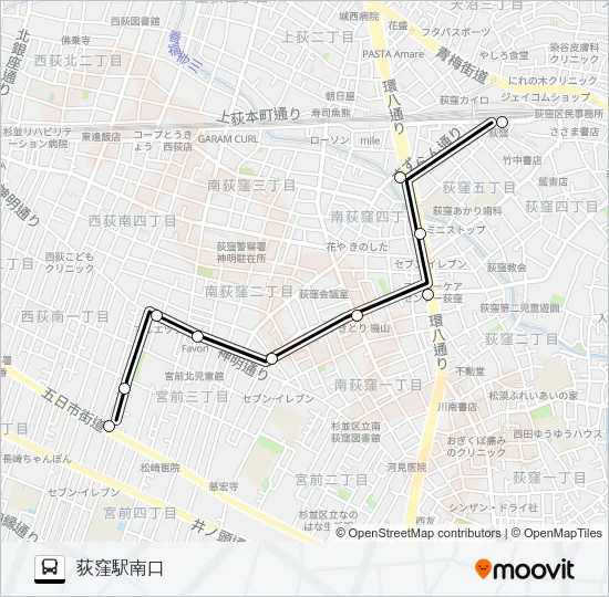 荻６０ Bus Line Map