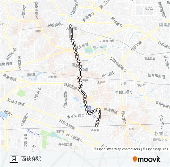 西０３ バスの路線図