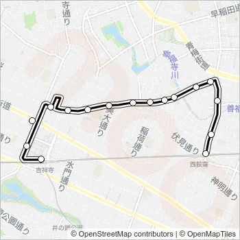 西１０ Bus Line Map