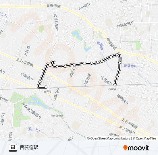 西１０ Bus Line Map