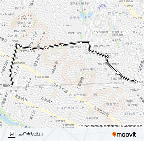 西１０ Bus Line Map