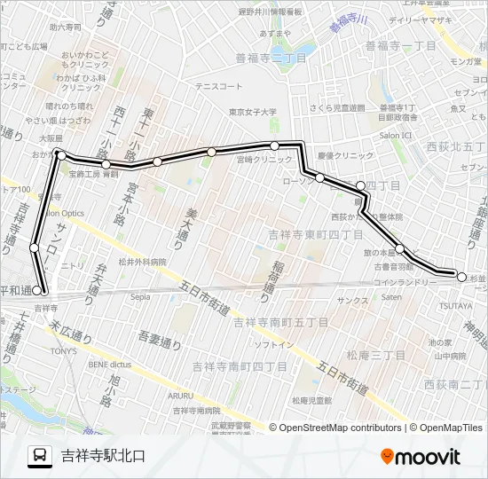 西１０ バスの路線図