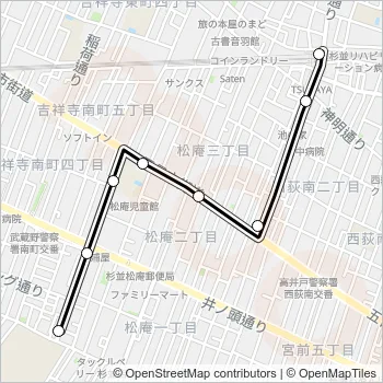 西２０ Bus Line Map