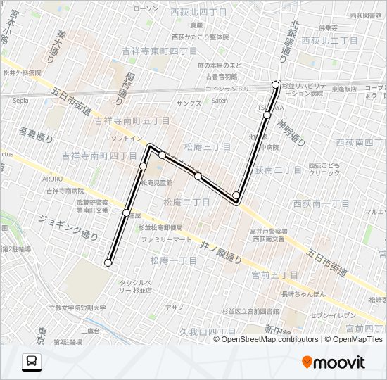 西２０ Bus Line Map