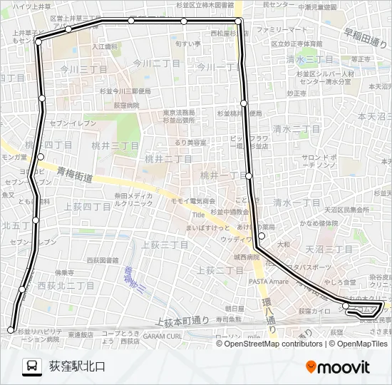 西５１ バスの路線図