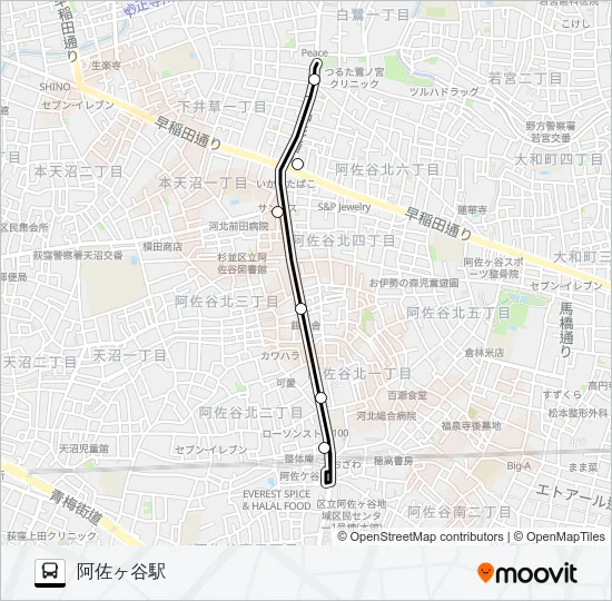 阿０２ バスの路線図