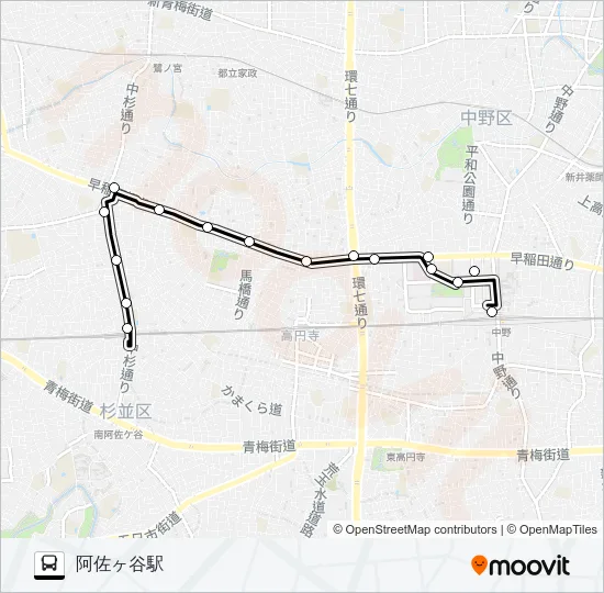 阿４５ バスの路線図